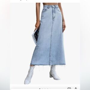 Denim Midi Skirt NWOT